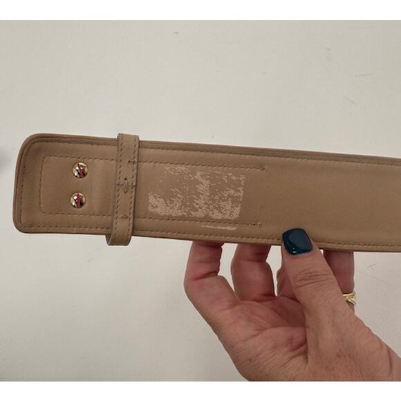 Chloé Blush Neutral Leather Designer Waist Wide Belt Size M main image 8